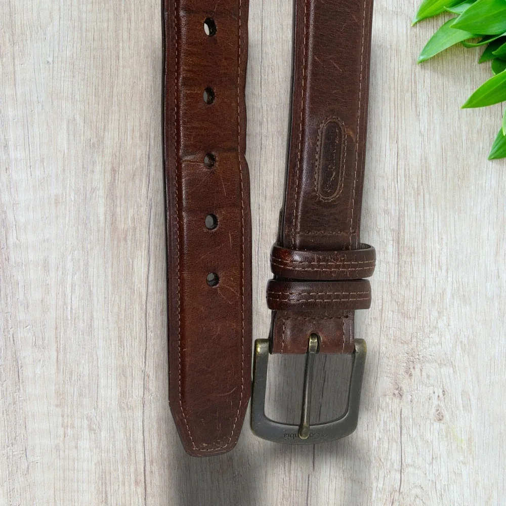 Columbia Sportswear Company Belt Men's Sz 46 Brown Classic Leather Belt